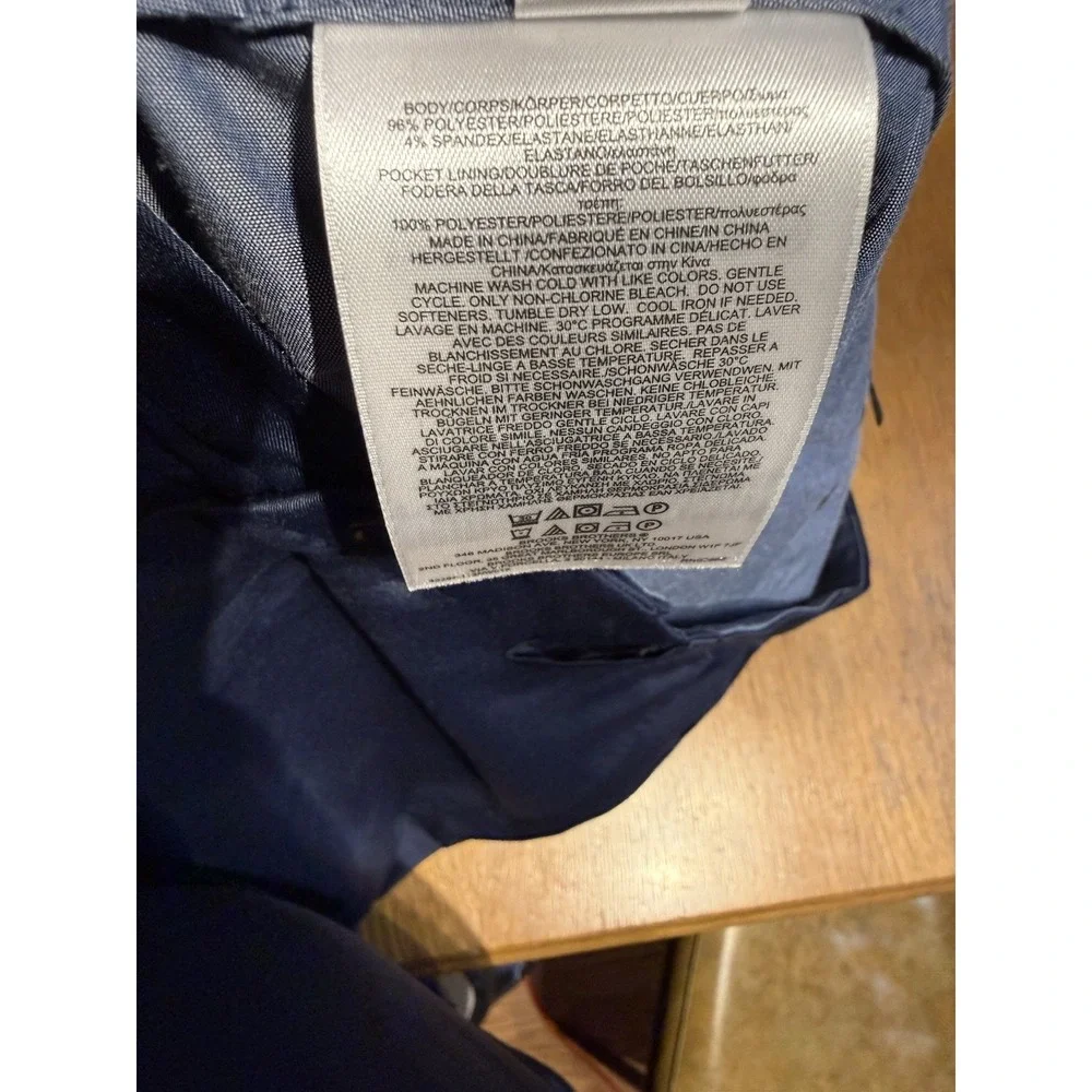 Brooks Brothers Dress Pants 35x30 Navy Stretch Flat Front Golf Mens Performance